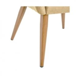 Wadiga Fauteuils Fauteuil Beige Et Pieds Métal Couleur Bois - 60x58x77cm -Fauteuils, poufs et repose-pieds Soldes fauteuil beige et pieds metal couleur bois 60x58x77cm 5