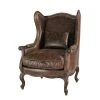 Maisons Du Monde Assises Fauteuil Bergère En Cuir Marron