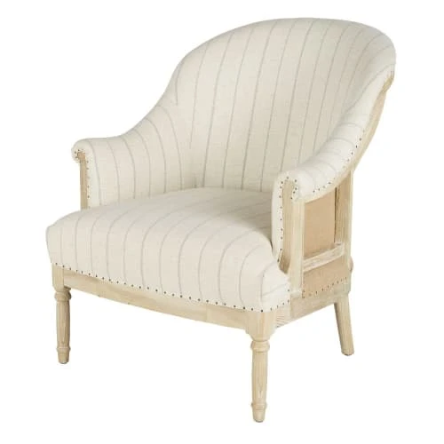 Maisons Du Monde Fauteuils Fauteuil Bergère En Lin Beige Motifs à Rayures 1 Maisons Du Monde Fauteuils Fauteuil Bergère En Lin Beige Motifs à Rayures