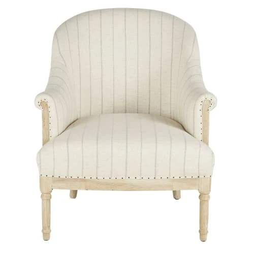 Maisons Du Monde Fauteuils Fauteuil Bergère En Lin Beige Motifs à Rayures 2 Maisons Du Monde Fauteuils Fauteuil Bergère En Lin Beige Motifs à Rayures – Image 2