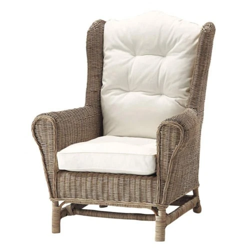 Maisons Du Monde Fauteuils Fauteuil Bergère En Rotin Et Coussins Ivoire 1 Maisons Du Monde Fauteuils Fauteuil Bergère En Rotin Et Coussins Ivoire