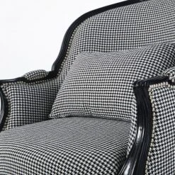 Maisons Du Monde Fauteuils Fauteuil Bergère Imprimé Pied De Poule Noir Et Blanc -Fauteuils, poufs et repose-pieds Soldes fauteuil bergere imprime pied de poule noir et blanc 1000 2 20 210309 4