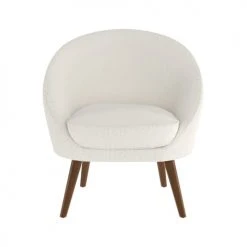 Rendez Vous Déco Fauteuils Fauteuil Blanc Effet Laine Bouclette -Fauteuils, poufs et repose-pieds Soldes fauteuil blanc effet laine bouclette 10