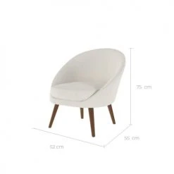 Rendez Vous Déco Fauteuils Fauteuil Blanc Effet Laine Bouclette -Fauteuils, poufs et repose-pieds Soldes fauteuil blanc effet laine bouclette 8