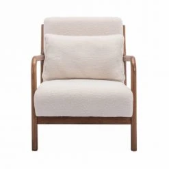 Alice's Garden Fauteuils Fauteuil Bouclettes Pieds Bois D'hévéa Teinté -Fauteuils, poufs et repose-pieds Soldes fauteuil bouclettes pieds bois d hevea teinte 3