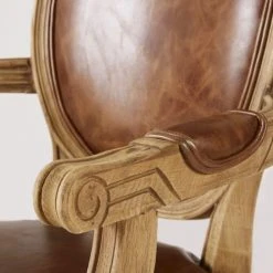 Maisons Du Monde Fauteuils Fauteuil Cabriolet En Cuir Marron Effet Vieilli -Fauteuils, poufs et repose-pieds Soldes fauteuil cabriolet en cuir marron effet vieilli 1000 1 7 199513 4