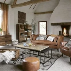 Maisons Du Monde Fauteuils Fauteuil Capitonné à Roulettes En Cuir Marron -Fauteuils, poufs et repose-pieds Soldes fauteuil capitonne a roulettes en cuir marron 1000 8 34 133407 11