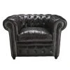 Maisons Du Monde Fauteuils Fauteuil Capitonné En Cuir Noir