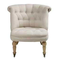 Maisons Du Monde Fauteuils Fauteuil Capitonné En Lin Beige Ficelle