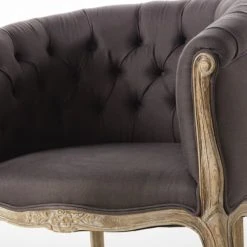Maisons Du Monde Fauteuils Fauteuil Capitonné En Lin Coloris Taupe Grisé -Fauteuils, poufs et repose-pieds Soldes fauteuil capitonne en lin coloris taupe grise 1000 7 27 199451 4
