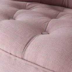 Maisons Du Monde Fauteuils Fauteuil Capitonné En Lin Lavé Rose Poudré -Fauteuils, poufs et repose-pieds Soldes fauteuil capitonne en lin lave rose poudre 1000 15 33 175472 4