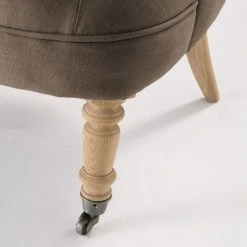 Maisons Du Monde Fauteuils Fauteuil Capitonné En Lin Taupe -Fauteuils, poufs et repose-pieds Soldes fauteuil capitonne en lin taupe 1000 16 3 220132 4