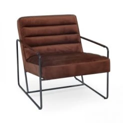 Oviala Fauteuils Fauteuil Capitonné En Velours Terracota -Fauteuils, poufs et repose-pieds Soldes fauteuil capitonne en velours terracota 4