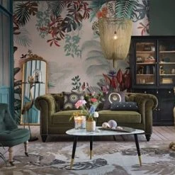 Maisons Du Monde Fauteuils Fauteuil Capitonné En Velours Vert -Fauteuils, poufs et repose-pieds Soldes fauteuil capitonne en velours vert 1000 5 5 225833 4