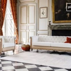 PIB Fauteuils Fauteuil Chesterfield En Lin Beige -Fauteuils, poufs et repose-pieds Soldes fauteuil chesterfield en lin beige 5