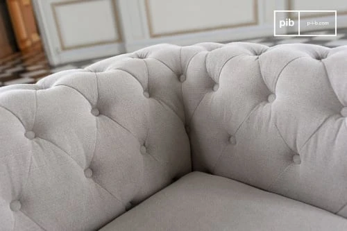 PIB Fauteuils Fauteuil Chesterfield En Lin Gris 6 PIB Fauteuils Fauteuil Chesterfield En Lin Gris – Image 6