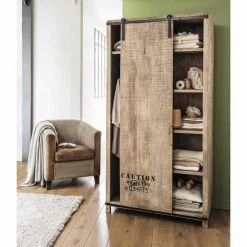 Maisons Du Monde Fauteuils Fauteuil Club En Coton Recyclé Et Cuir Marron -Fauteuils, poufs et repose-pieds Soldes fauteuil club en coton recycle et cuir marron 1000 15 7 129895 3