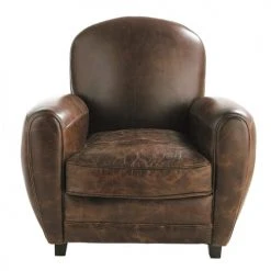 Maisons Du Monde Fauteuils Fauteuil Club En Cuir Marron