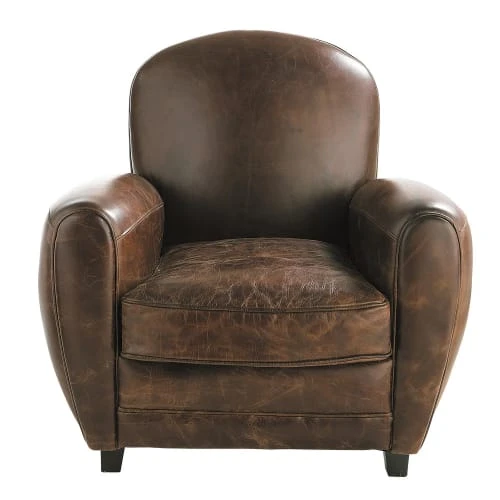 Maisons Du Monde Fauteuils Fauteuil Club En Cuir Marron 1 Maisons Du Monde Fauteuils Fauteuil Club En Cuir Marron
