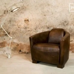 PIB Fauteuils Fauteuil Club En Cuir Marron 8 PIB Fauteuils Fauteuil Club En Cuir Marron -Fauteuils, poufs et repose-pieds Soldes fauteuil club en cuir marron 2