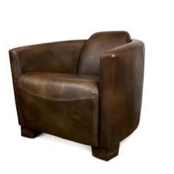 PIB Fauteuils Fauteuil Club En Cuir Marron