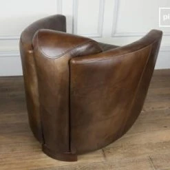 PIB Fauteuils Fauteuil Club En Cuir Marron 11 PIB Fauteuils Fauteuil Club En Cuir Marron -Fauteuils, poufs et repose-pieds Soldes fauteuil club en cuir marron 5