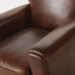 Maisons Du Monde Fauteuils Fauteuil Club En Cuir Marron Effet Vieilli -Fauteuils, poufs et repose-pieds Soldes fauteuil club en cuir marron effet vieilli 1000 16 24 199120 4