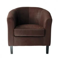 Maisons Du Monde Fauteuils Fauteuil Club En Suédine Marron