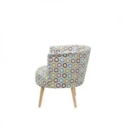 Beliani Fauteuils Fauteuil Club En Tissu Multicolore Motif Géométrique -Fauteuils, poufs et repose-pieds Soldes fauteuil club en tissu multicolore motif geometrique 3