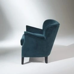 Robin Des Bois Fauteuils Fauteuil Club En Velours Clouté Bleu Paon -Fauteuils, poufs et repose-pieds Soldes fauteuil club en velours cloute bleu paon 4