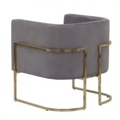 Beliani Fauteuils Fauteuil Club En Velours Gris -Fauteuils, poufs et repose-pieds Soldes fauteuil club en velours gris 2