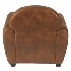 Grenier Alpin Fauteuils Fauteuil Club Vintage Microfibre Marron -Fauteuils, poufs et repose-pieds Soldes fauteuil club vintage microfibre marron 3