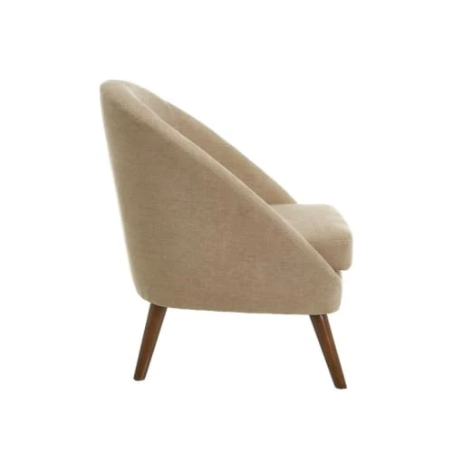 Wadiga Fauteuils Fauteuil Compact Et Enveloppant Beige Tissu Chenille 2 Wadiga Fauteuils Fauteuil Compact Et Enveloppant Beige Tissu Chenille – Image 2
