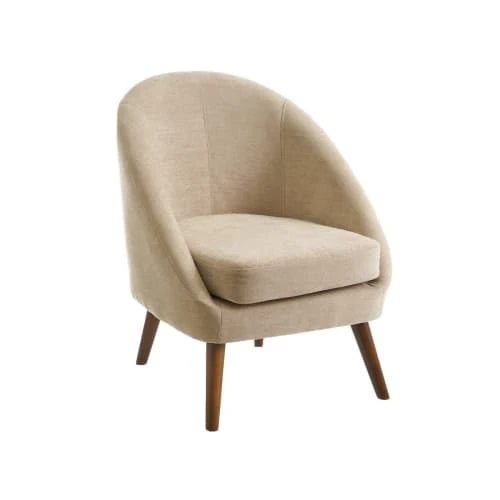 Wadiga Fauteuils Fauteuil Compact Et Enveloppant Beige Tissu Chenille 1 Wadiga Fauteuils Fauteuil Compact Et Enveloppant Beige Tissu Chenille