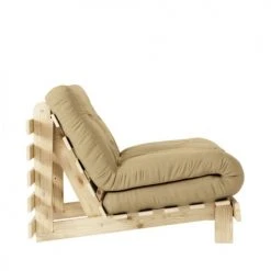 Karup Design Fauteuils Fauteuil Convertible 90x200cm En Bois Naturel Et Tissu Blé -Fauteuils, poufs et repose-pieds Soldes fauteuil convertible 90x200cm en bois naturel et tissu ble 2