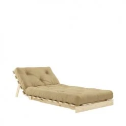 Karup Design Fauteuils Fauteuil Convertible 90x200cm En Bois Naturel Et Tissu Blé -Fauteuils, poufs et repose-pieds Soldes fauteuil convertible 90x200cm en bois naturel et tissu ble 3