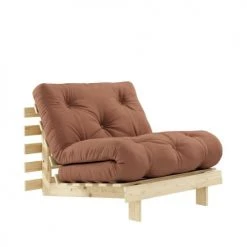 Karup Design Fauteuils Fauteuil Convertible 90x200cm En Bois Naturel Et Tissu Marron Argile