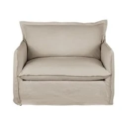 Maisons Du Monde Fauteuils Fauteuil Convertible En Lin Supérieur Beige -Fauteuils, poufs et repose-pieds Soldes fauteuil convertible en lin superieur beige barcelone 1000 15 25 221712 1