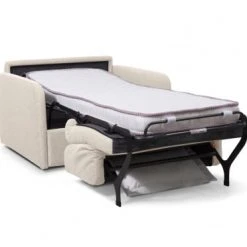 Usinestreet Fauteuils Fauteuil Convertible Express En Tissu Beige - Couchage 70x190 -Fauteuils, poufs et repose-pieds Soldes fauteuil convertible express en tissu beige couchage 70x190 4