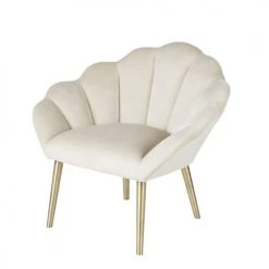 Maisons Du Monde Fauteuils Fauteuil Coquillage En Velours Beige