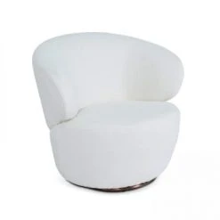 Oviala Fauteuils Fauteuil Cosy En Bouclette Blanc -Fauteuils, poufs et repose-pieds Soldes fauteuil cosy en bouclette blanc 4