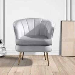 Baita Fauteuils Fauteuil Crapaud En Velours 1 Place Gris -Fauteuils, poufs et repose-pieds Soldes fauteuil crapaud en velours 1 place gris 10