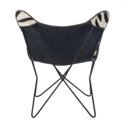Meubles & Design Fauteuils Fauteuil Cuir Papillon Motifs Zébrés -Fauteuils, poufs et repose-pieds Soldes fauteuil cuir papillon motifs zebres 3