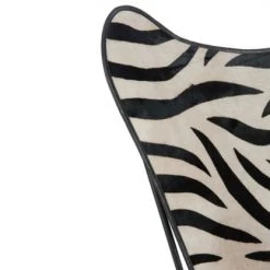 Meubles & Design Fauteuils Fauteuil Cuir Papillon Motifs Zébrés -Fauteuils, poufs et repose-pieds Soldes fauteuil cuir papillon motifs zebres 4
