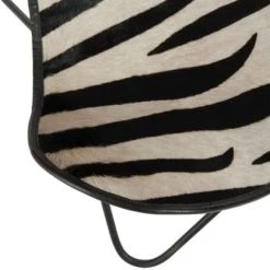 Meubles & Design Fauteuils Fauteuil Cuir Papillon Motifs Zébrés -Fauteuils, poufs et repose-pieds Soldes fauteuil cuir papillon motifs zebres 5