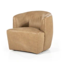 Meubles & Design Fauteuils Fauteuil Cuir Rond Design Gris -Fauteuils, poufs et repose-pieds Soldes fauteuil cuir rond design beige