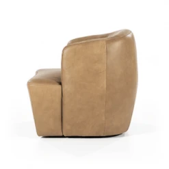 Meubles & Design Fauteuils Fauteuil Cuir Rond Design Beige -Fauteuils, poufs et repose-pieds Soldes fauteuil cuir rond design beige 4
