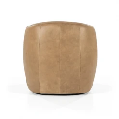 Meubles & Design Fauteuils Fauteuil Cuir Rond Design Beige -Fauteuils, poufs et repose-pieds Soldes fauteuil cuir rond design beige 5