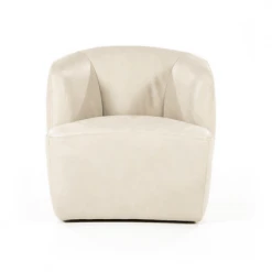Meubles & Design Fauteuils Fauteuil Cuir Rond Design Blanc -Fauteuils, poufs et repose-pieds Soldes fauteuil cuir rond design blanc 2