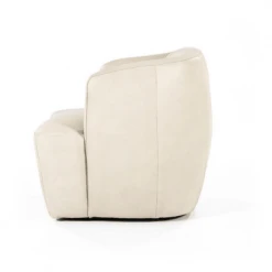 Meubles & Design Fauteuils Fauteuil Cuir Rond Design Blanc -Fauteuils, poufs et repose-pieds Soldes fauteuil cuir rond design blanc 3